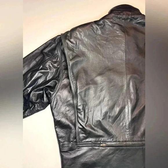 Jhane Barnes Men’s Vintage Leather Jacket Size- 38 - Picture 13 of 14